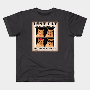 LOST CAT: Missing Mr. PURRfect Kids T-Shirt